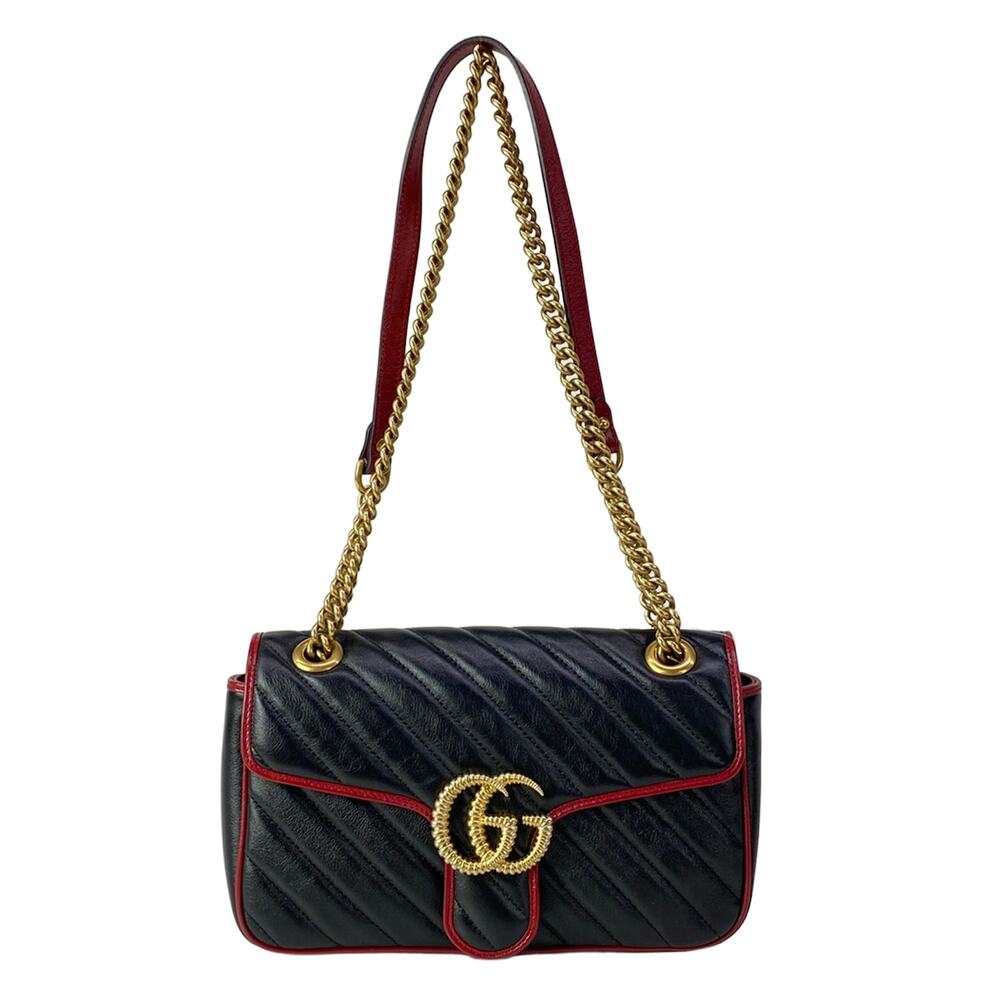 Gucci GG Marmont Quilting Small Shoulder Bag Shoulder Bag 443497 Black Red